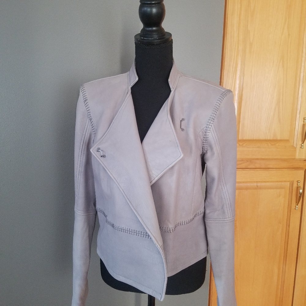 Rachel Roy Grey Leather Jacket